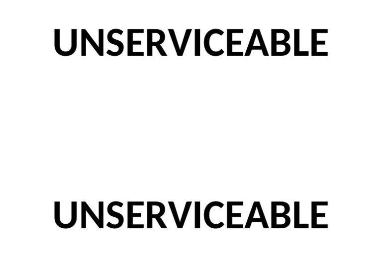 Unserviceable | PDF