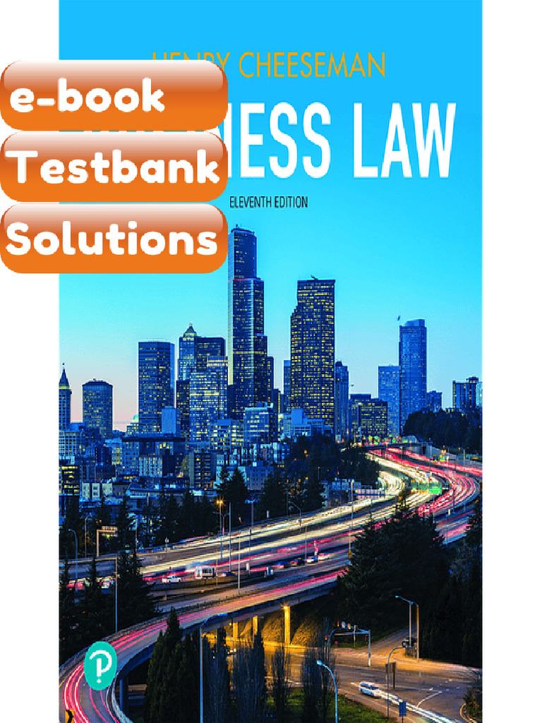 Testbank Business Law 11th Edition Henry R Cheeseman Fast Download | PDF