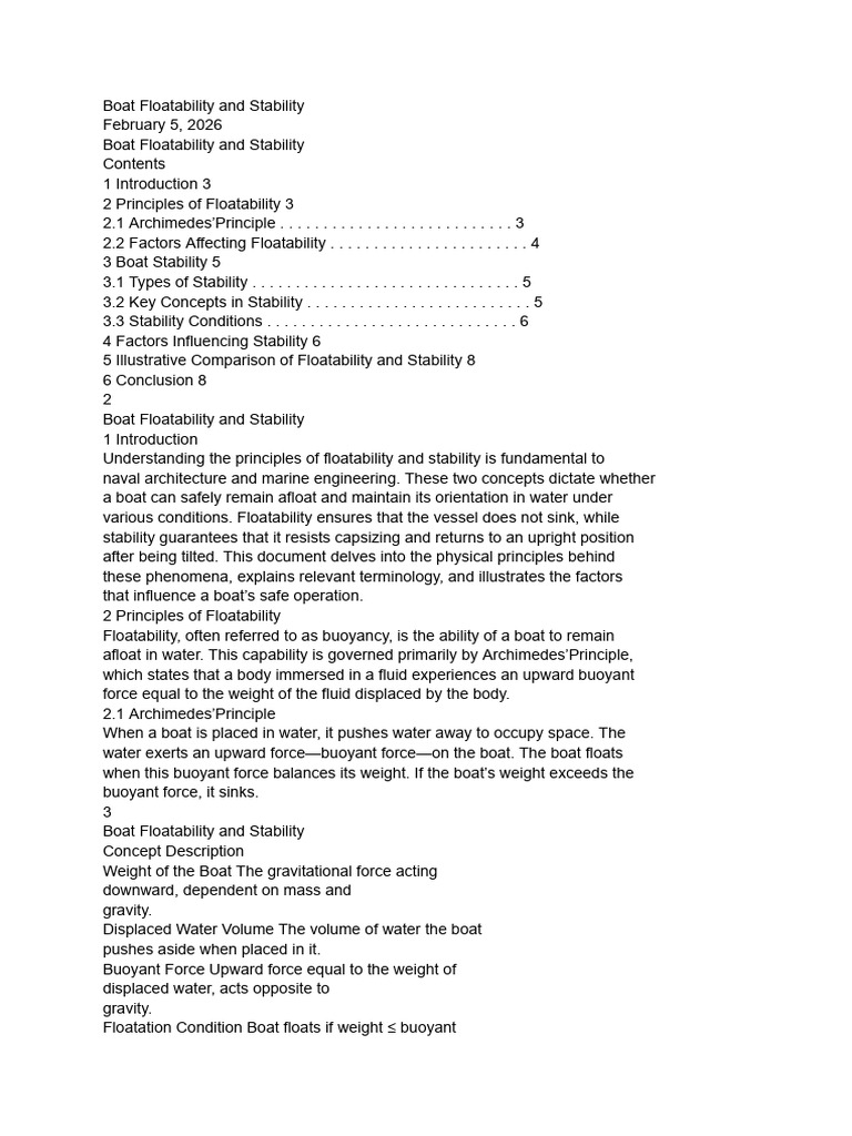 Boat Floatability and Stability | PDF | Buoyancy | Mechanics