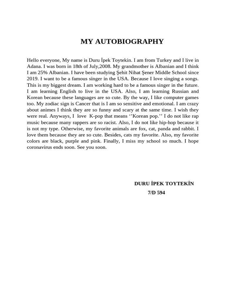 My Autobiography | PDF