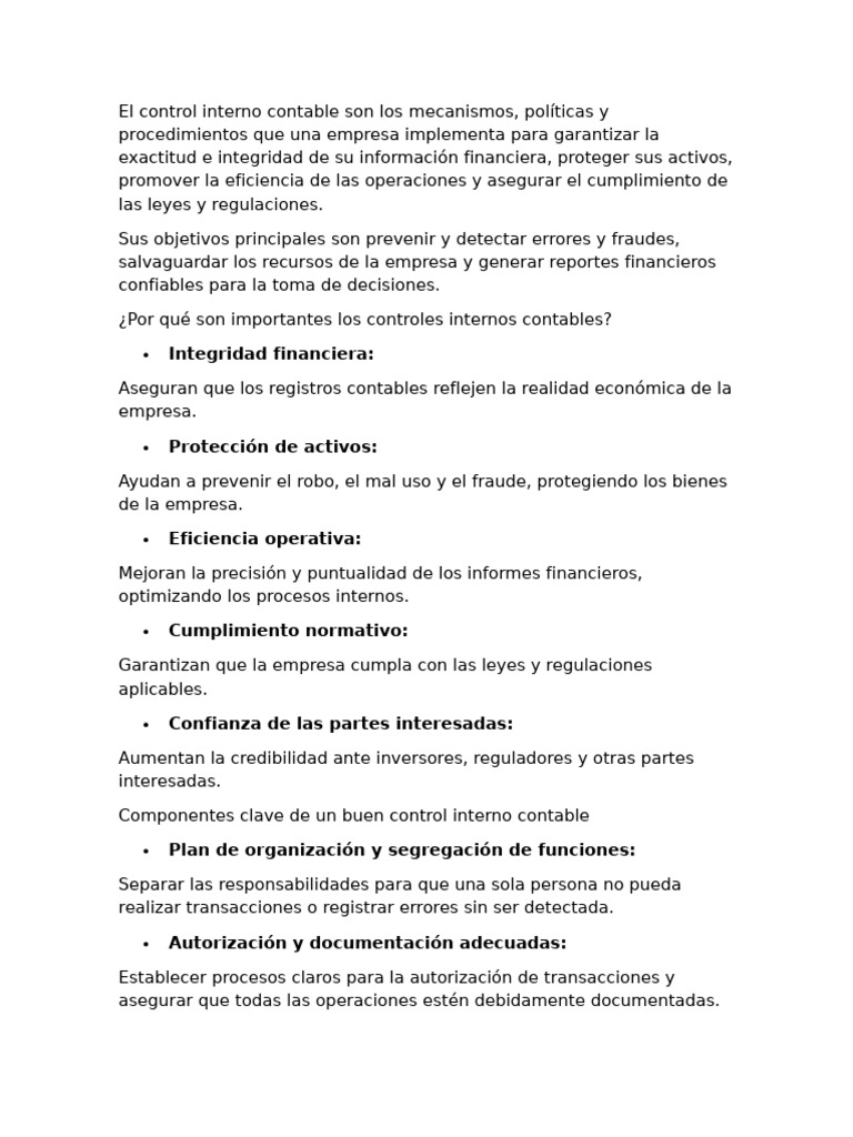 El Control Interno Contable Son Los | PDF | Auditoría | Contabilidad
