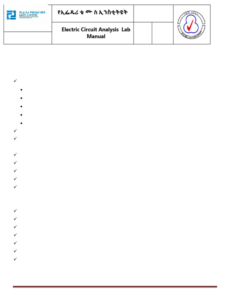 Circuit Analysis Lab Manual 2 | PDF | Resistor | Electrical Resistance ...