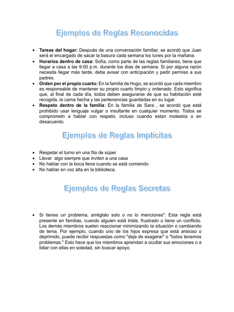 Ejemplos de Reglas Reconocidas | PDF