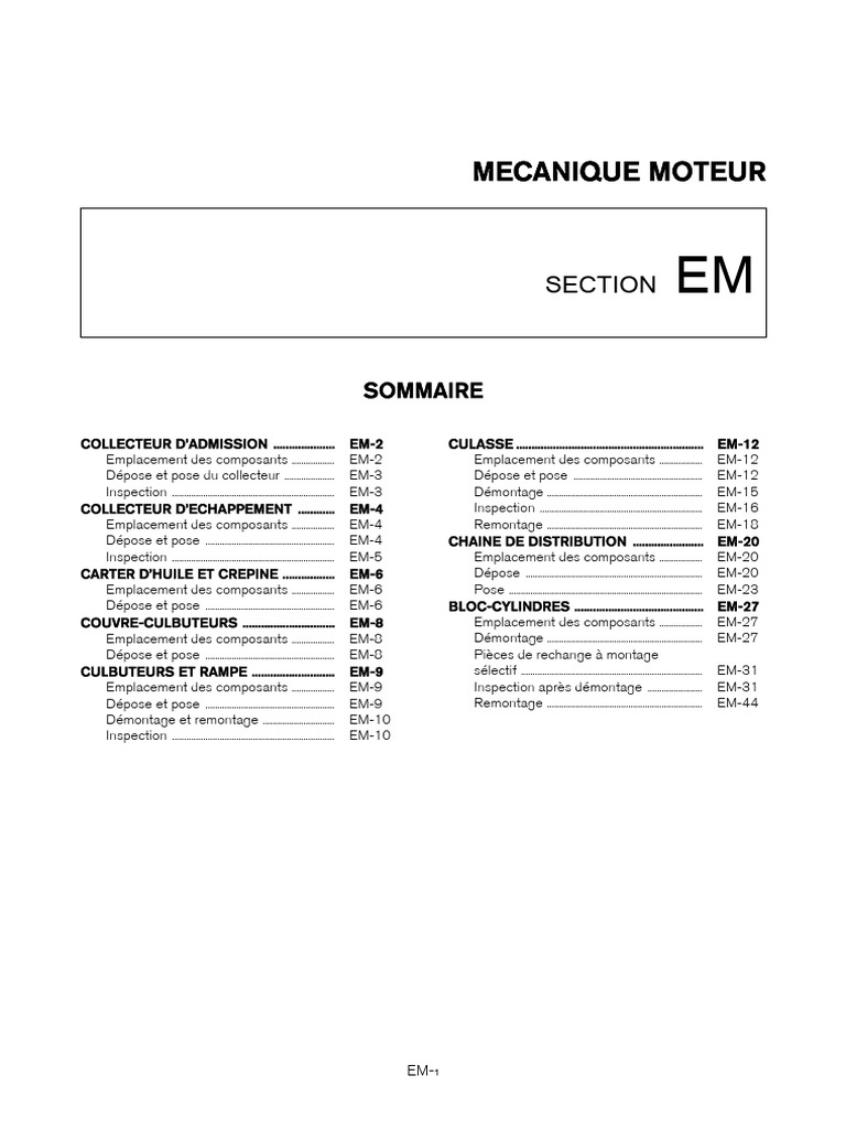 Section: Mecanique Moteur | PDF | Moteur à combustion interne | Moteurs
