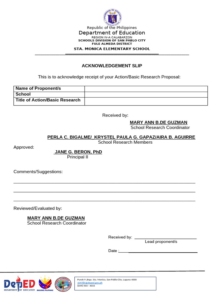 SMES Acknowledgement of Proposals School Based (1) | PDF