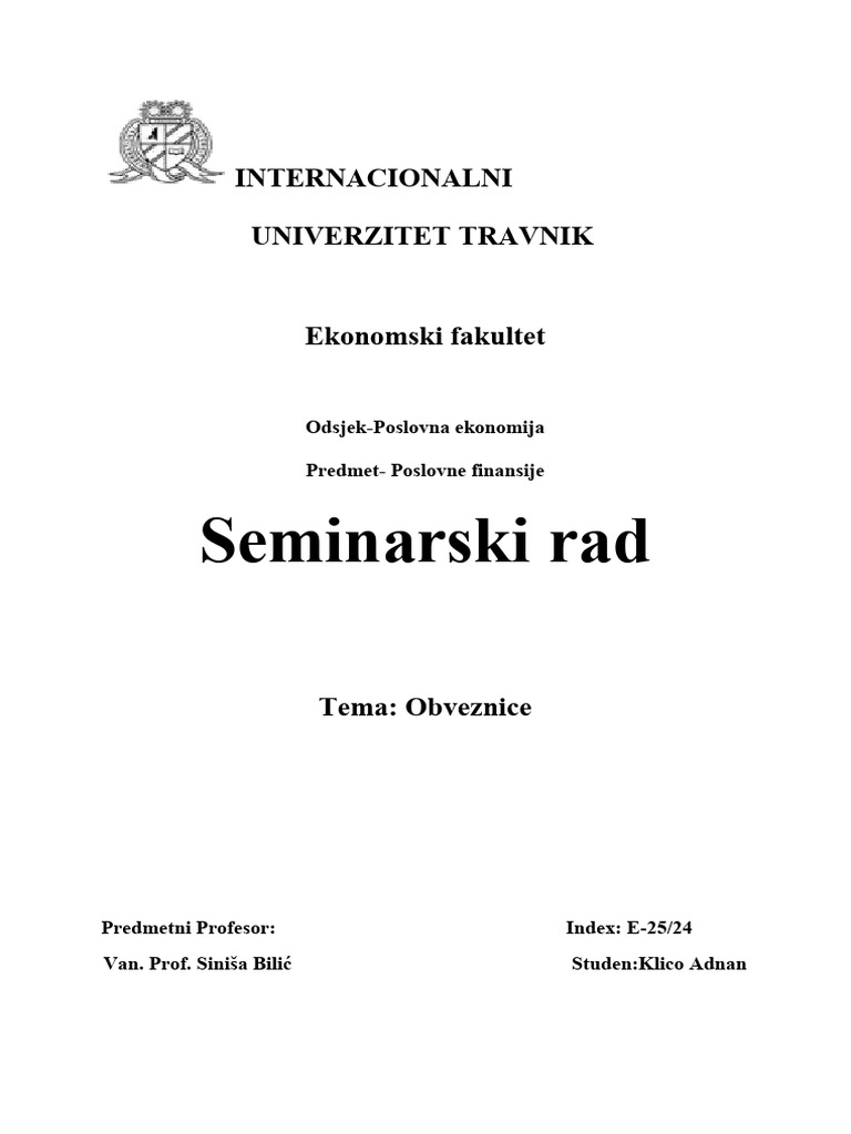 Obveznice | PDF