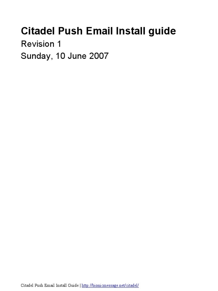 Citadel Push Email Guide v1 PDF Java (Programming Language) Software