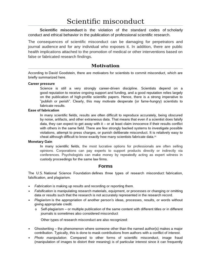 scientific misconduct text | PDF | Science