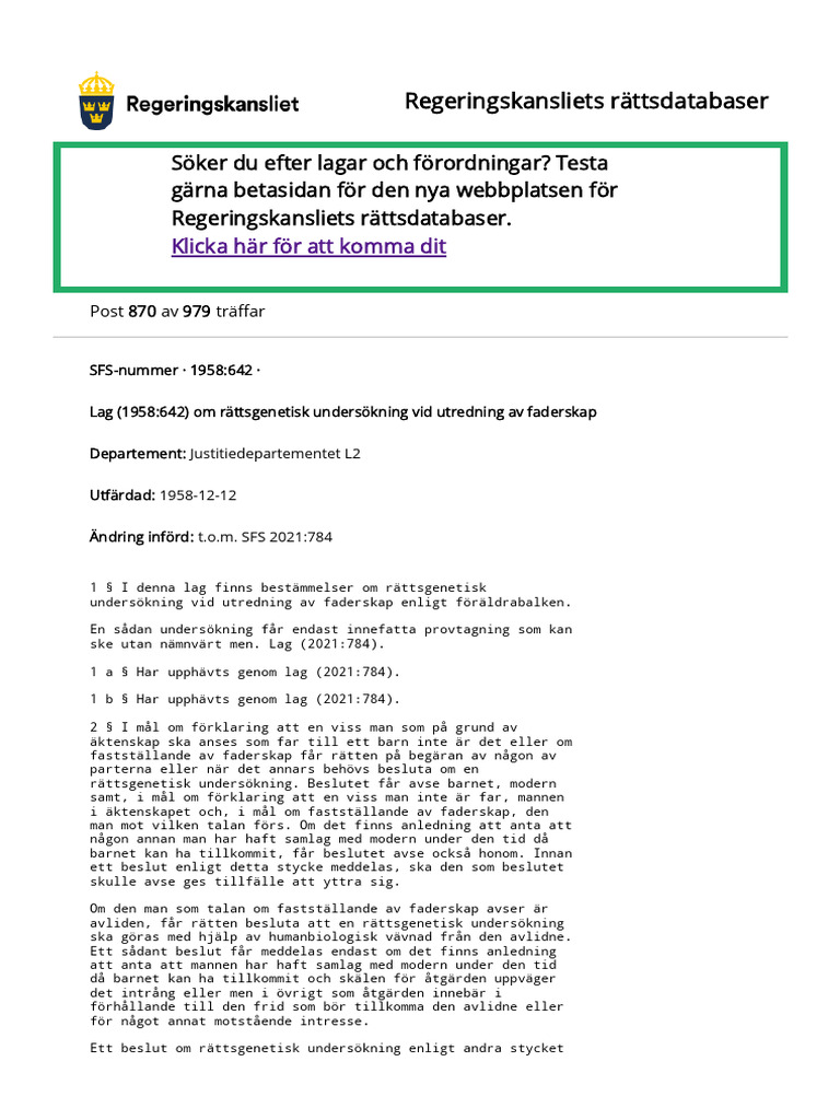 Regeringskansliets rättsdatabaserdna | PDF