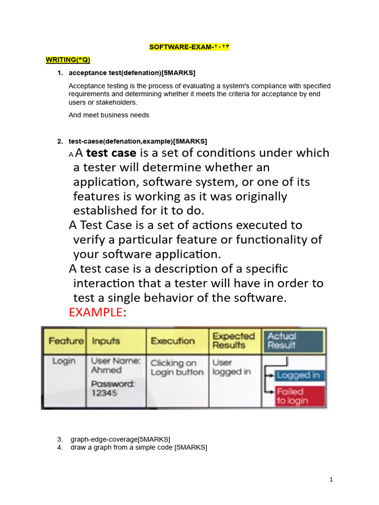 Sw Testing&Vervication Exam 2023 | PDF | Software Testing | Unit Testing