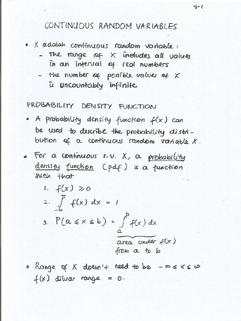 Continuous Random Variables | PDF