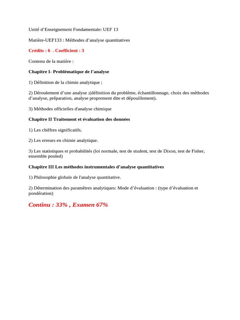 Programme MAQ | PDF