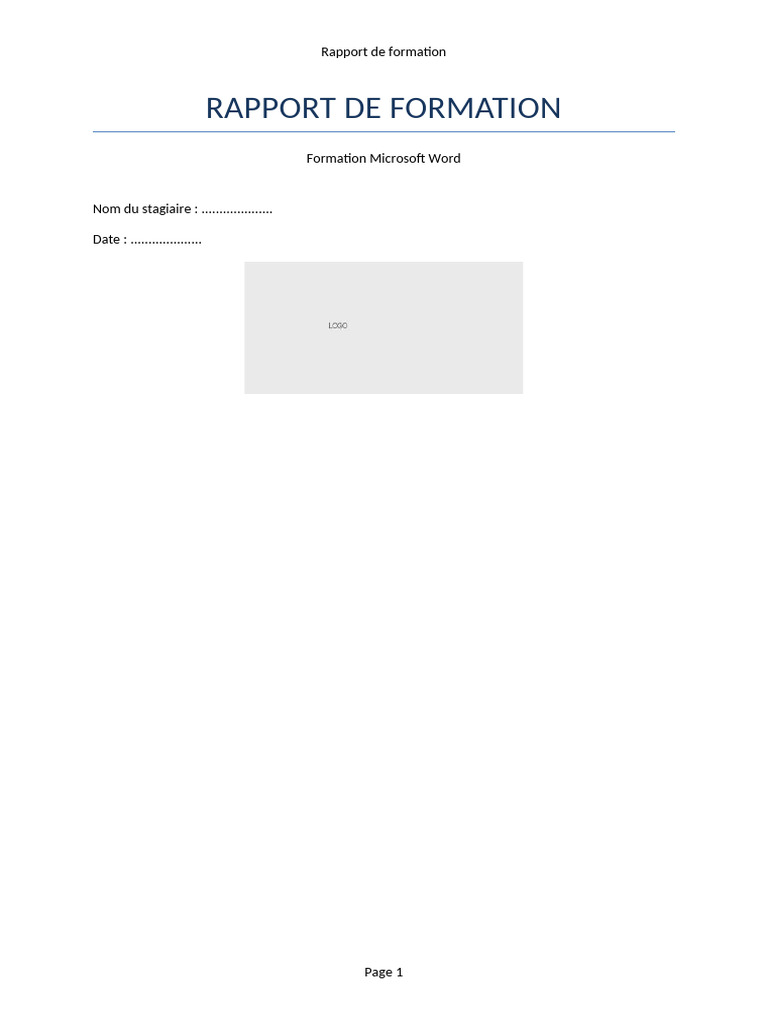 Rapport Formation Word | PDF
