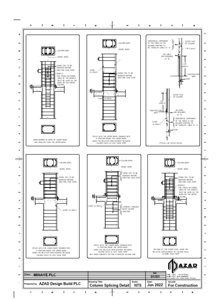 Column Splicing Detail | PDF | Column | Structural Engineering