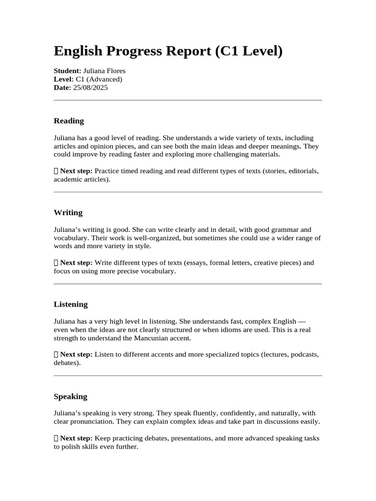 English Progress | PDF