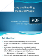 Motivating and Leading Technical People