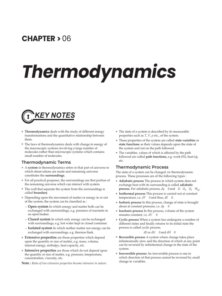 6. Thermodynamics | PDF | Entropy | Heat