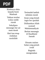Lirik Rindu Madinah dan Rasulullah | PDF