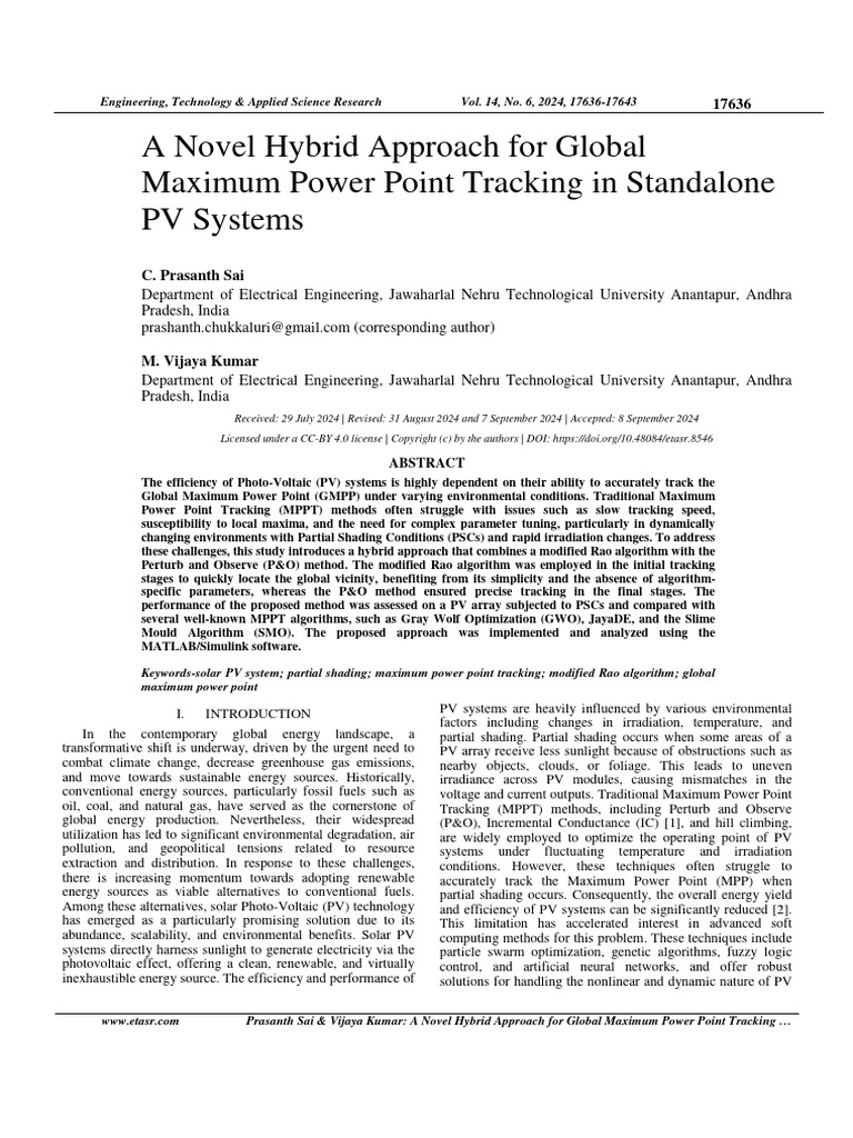 ETASR_8546 | PDF | Photovoltaics | Photovoltaic System