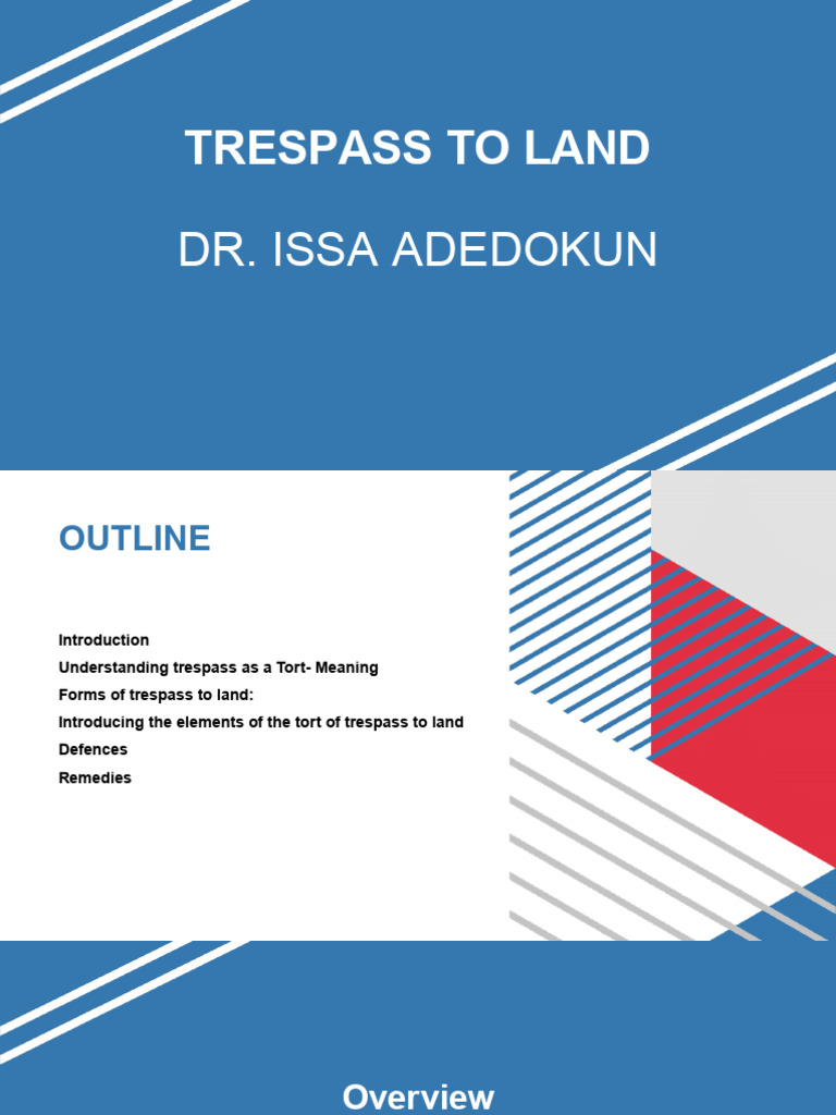 The Tort of Trespass To Land | PDF | Trespass | Tort