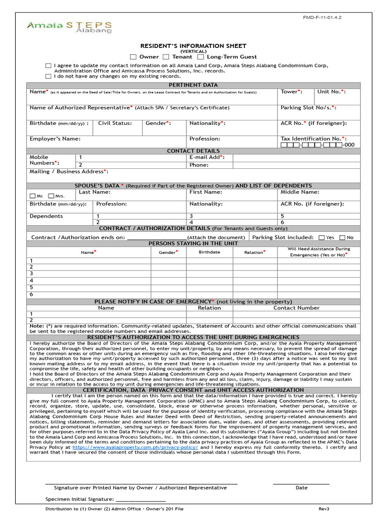 2. ASTALA Form -RIS - Copy | PDF