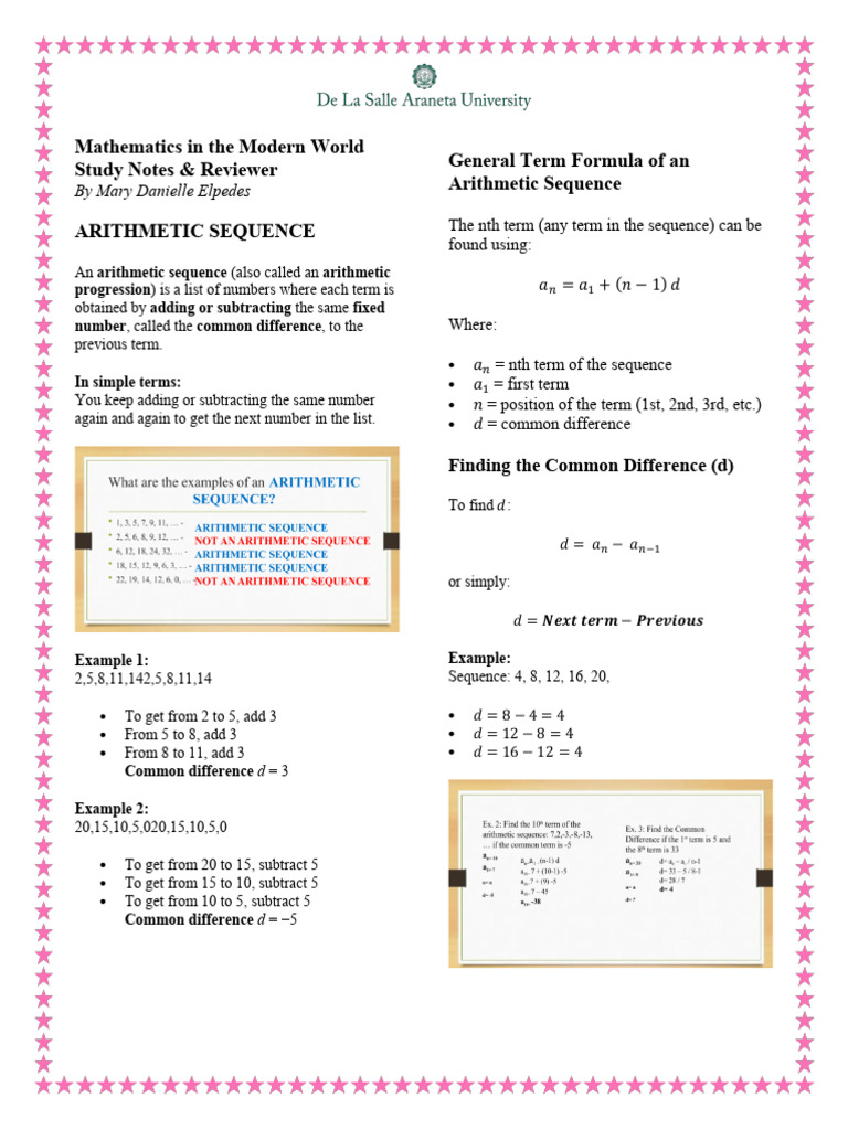 MMW Study Notes & Reviewer | PDF | Arithmetic | Mathematics