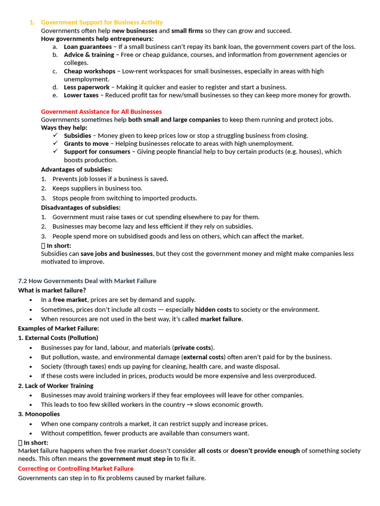 7. NOTES FROM EXTERNAL ECONOMICS INFLUENCES ON BUSINESS | PDF ...