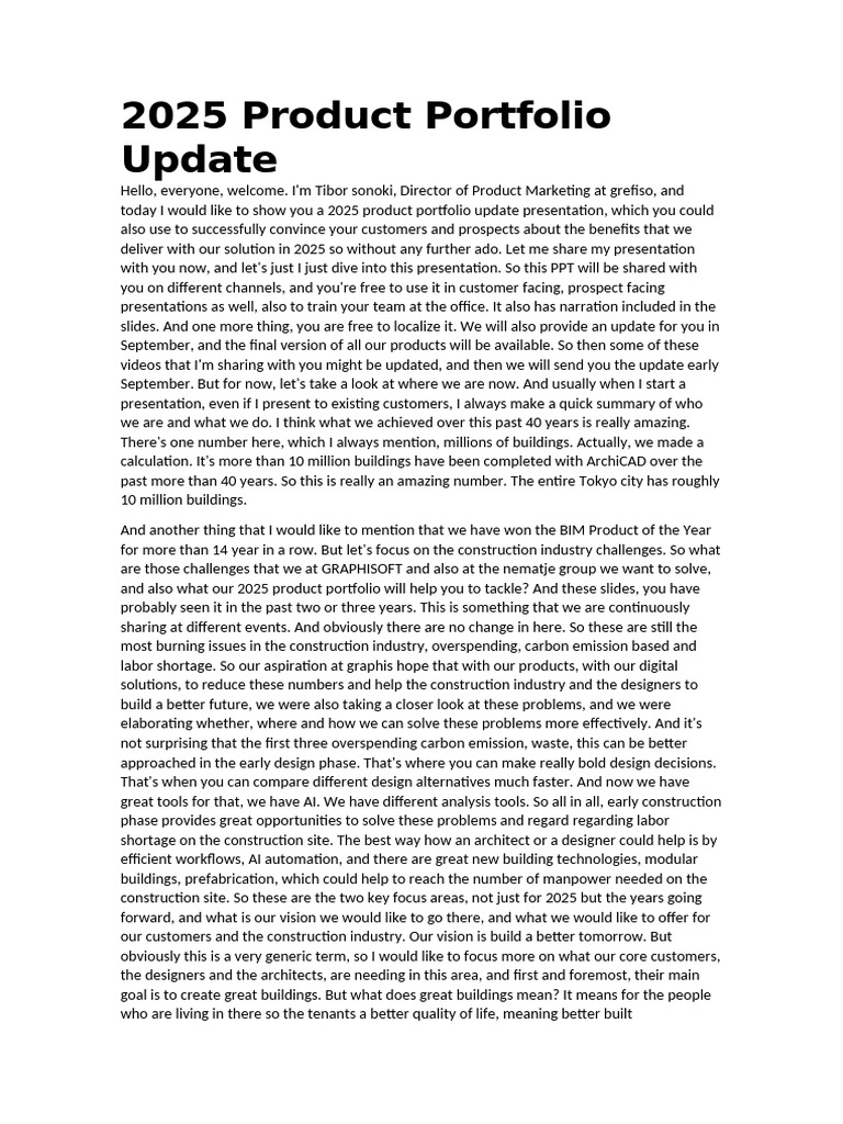 2025 Product Portfolio Update | PDF | Building Information Modeling ...