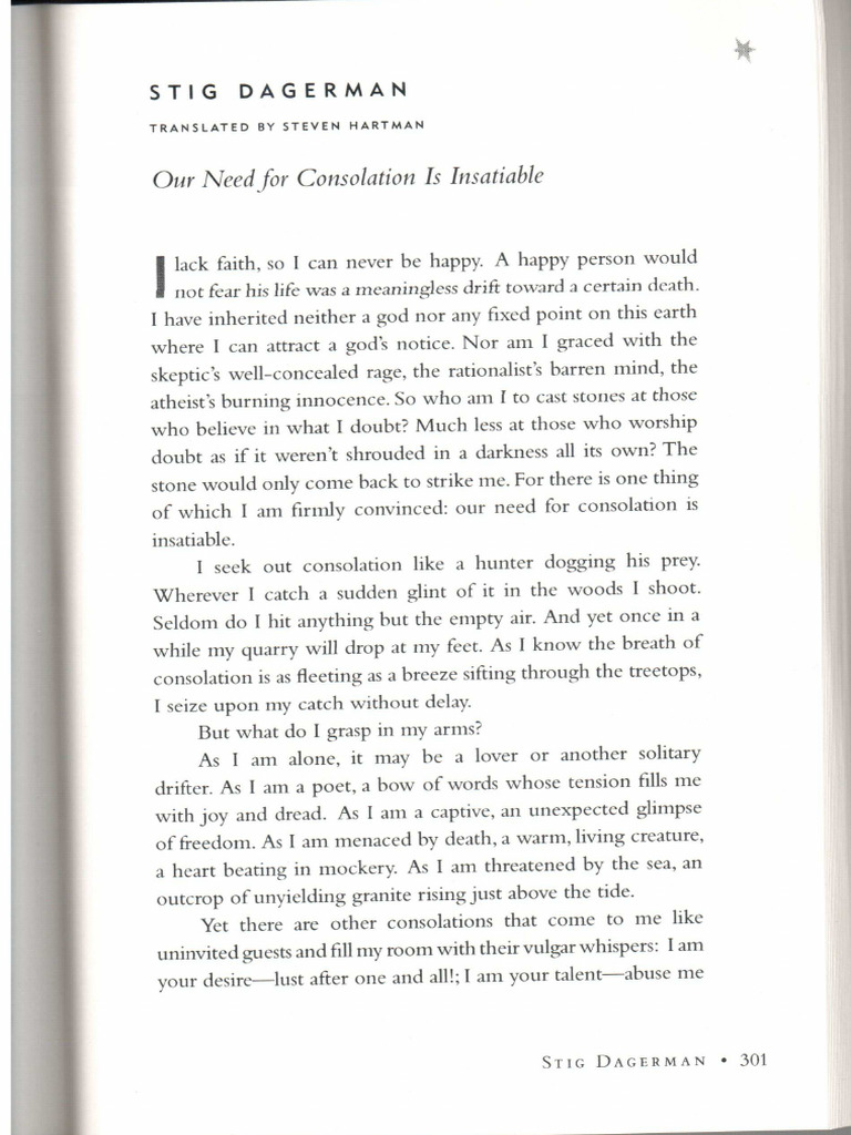 Our Need for Consolation is Insatiable | PDF