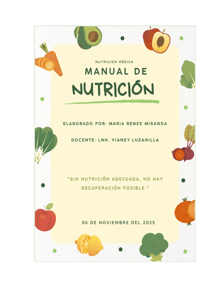 Manual de Nutrición Médica | PDF | Nutrición | Dieta y nutrición