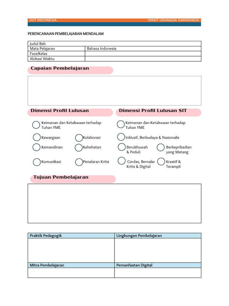 Template RPM Adlx Terpadudocx | PDF