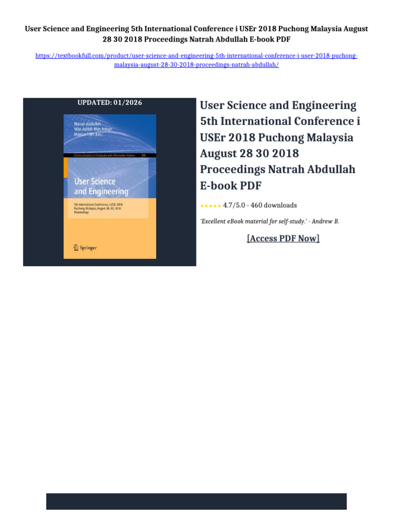 User Science and Engineering 5th International Conference i USEr 2018 ...