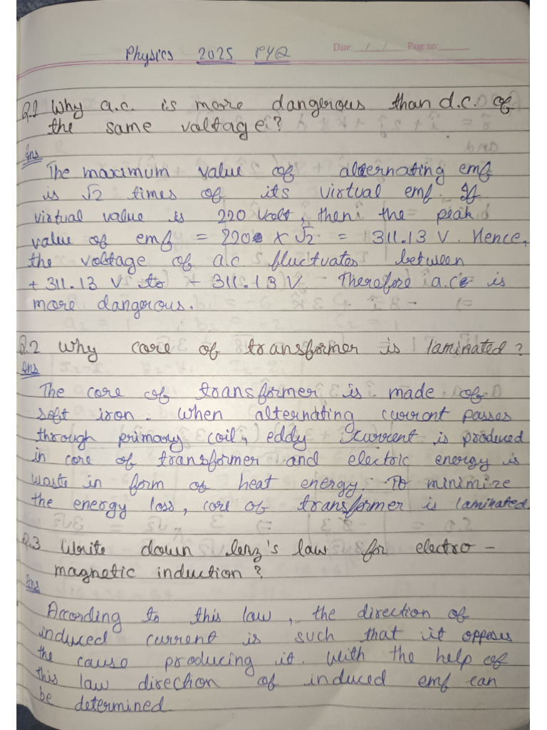 Physics 2025 Answer Sheet | PDF