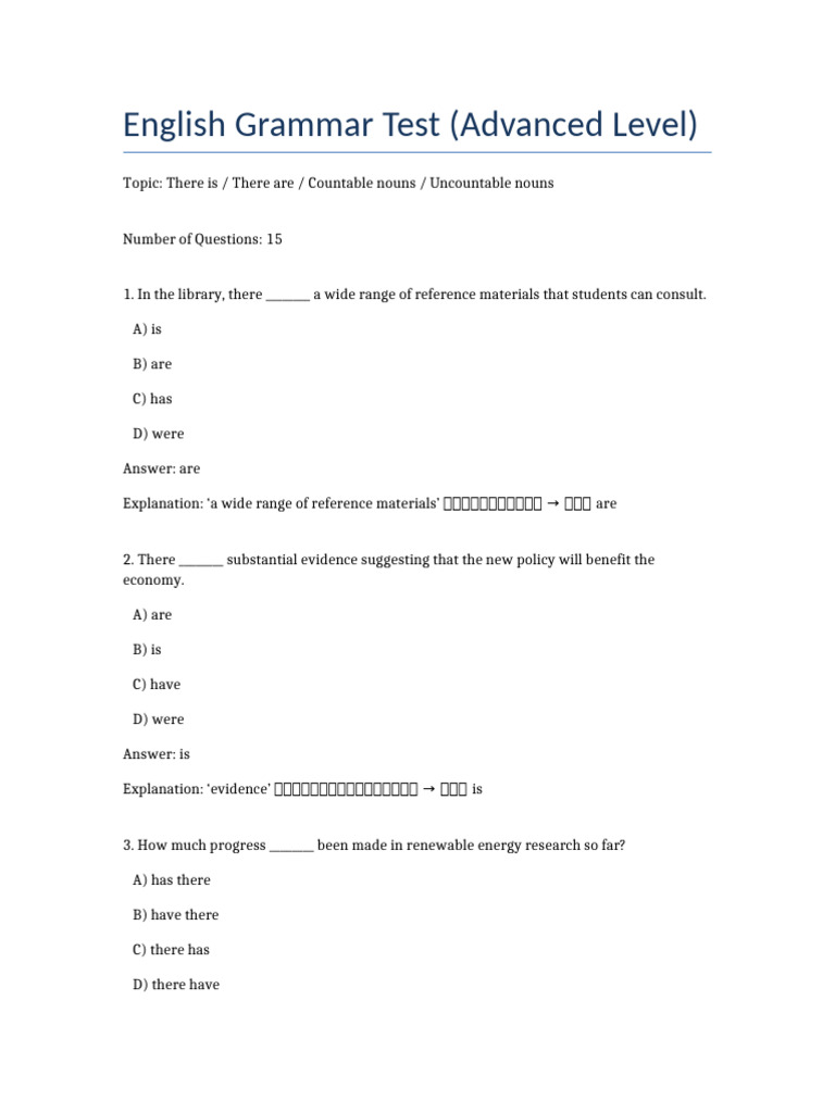 English Grammar Test Advanced | PDF | Chess Openings | Chess