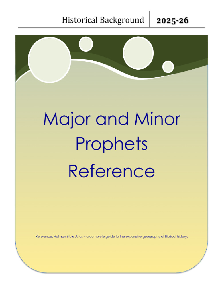 Prophets - History Background 2025-26.PDF - LifeCloud | PDF