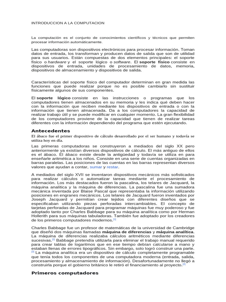 Introduccion A La Computacion | PDF | Hardware de la computadora ...