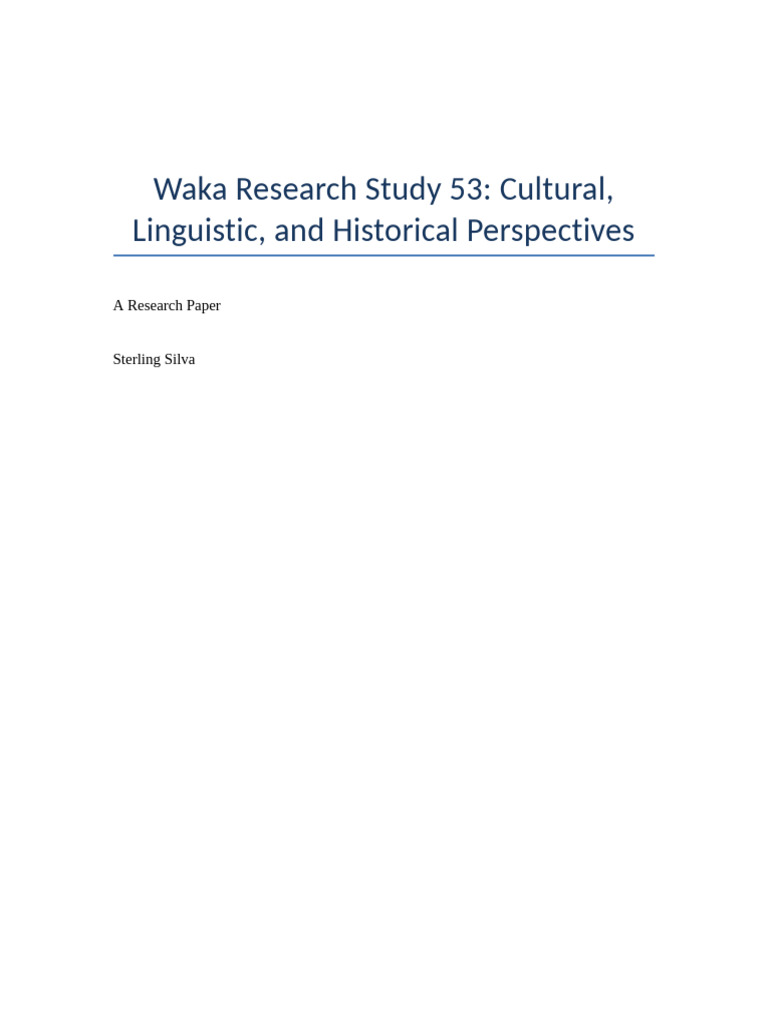 Waka Research Paper 53 | PDF | Linguistics | Evaluation