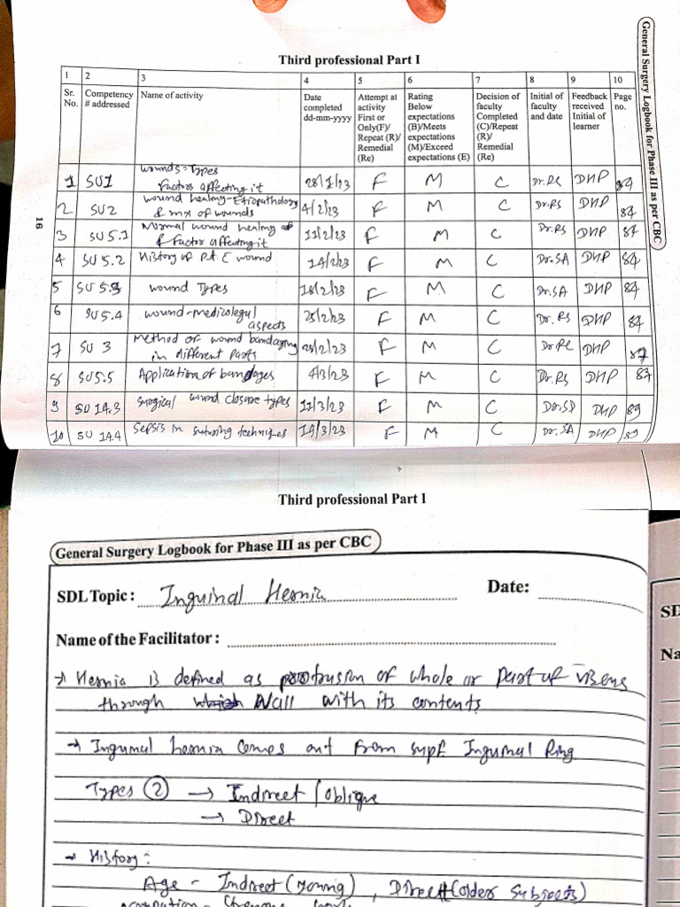 Surgery Logbook | PDF