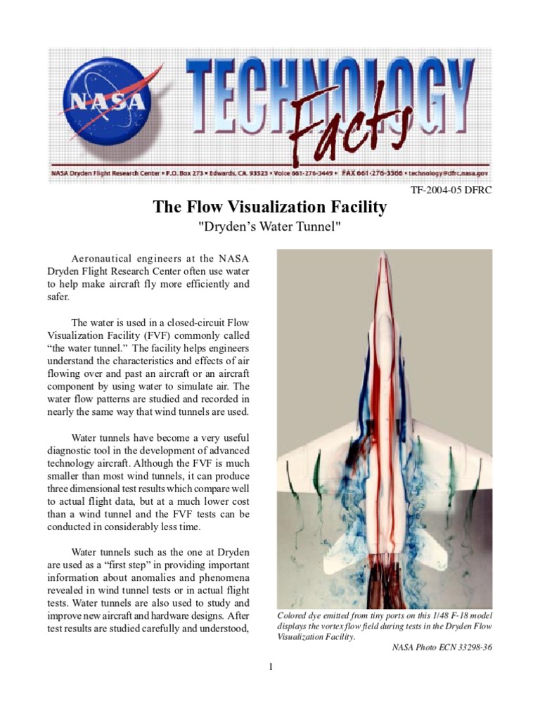 Water Tunnel Flow Visualization Techniques | PDF | Wind Tunnel | Aircraft