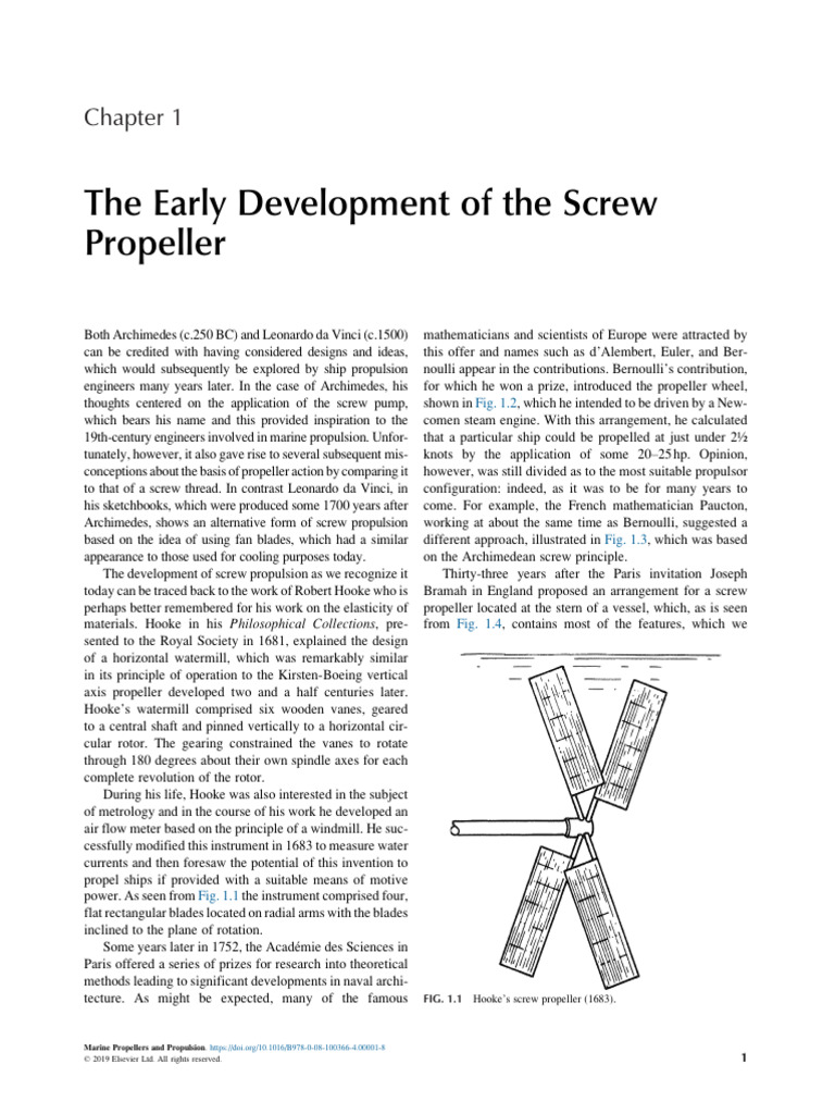Chapter 1 - The Early Development of The Screw Propeller | PDF ...