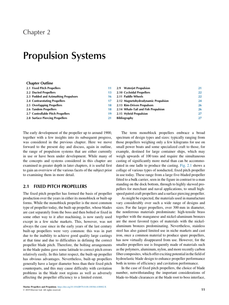 Chapter 2 - Propulsion Systems | PDF | Propeller | Ships