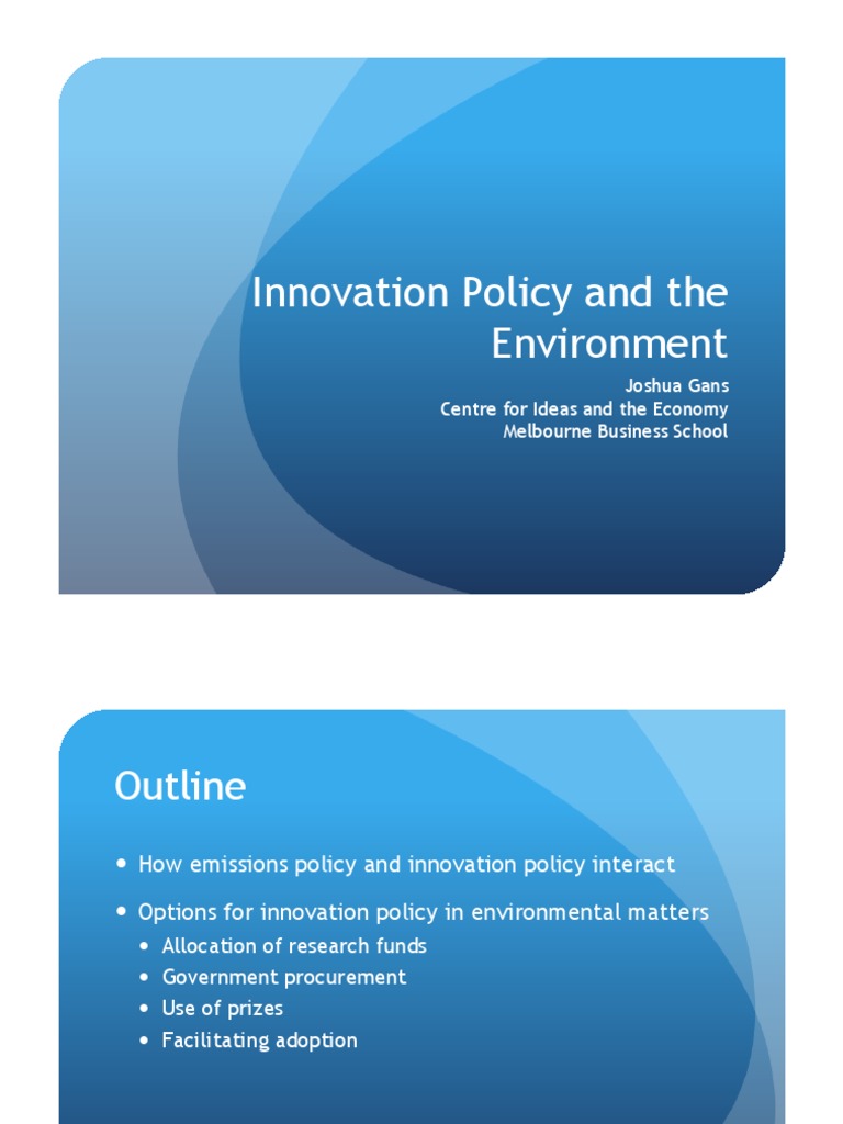 Innovation Policy for Environmental Solutions | PDF