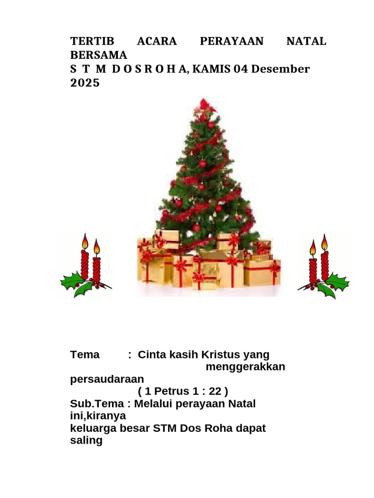 Tata Ibadah Perayaan-Natal-Bersama STM Dos Roha New.2025 T | PDF