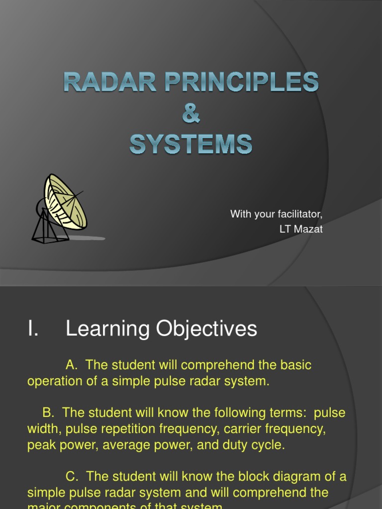 Radar Principles | PDF | Antenna (Radio) | Radar