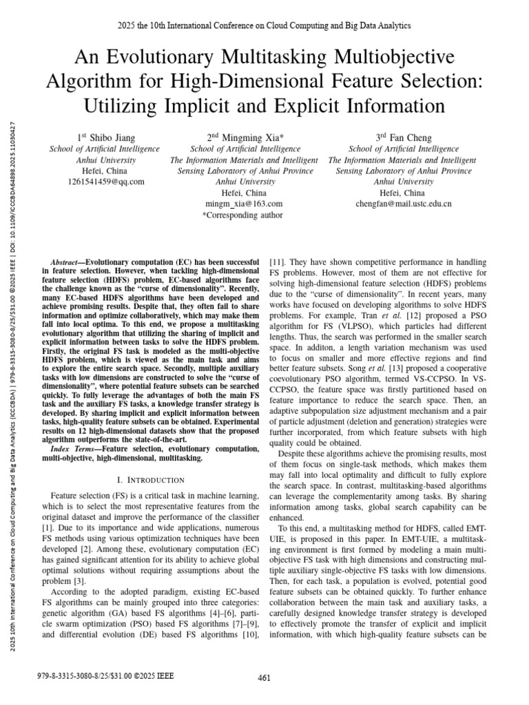 An Evolutionary Multitasking Multiobjective Algorithm For High ...