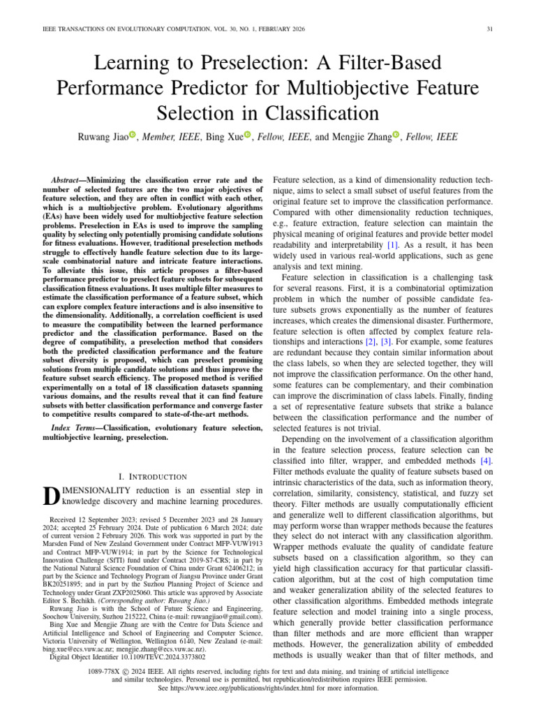 Learning To Preselection A Filter-Based Performance Predictor For ...