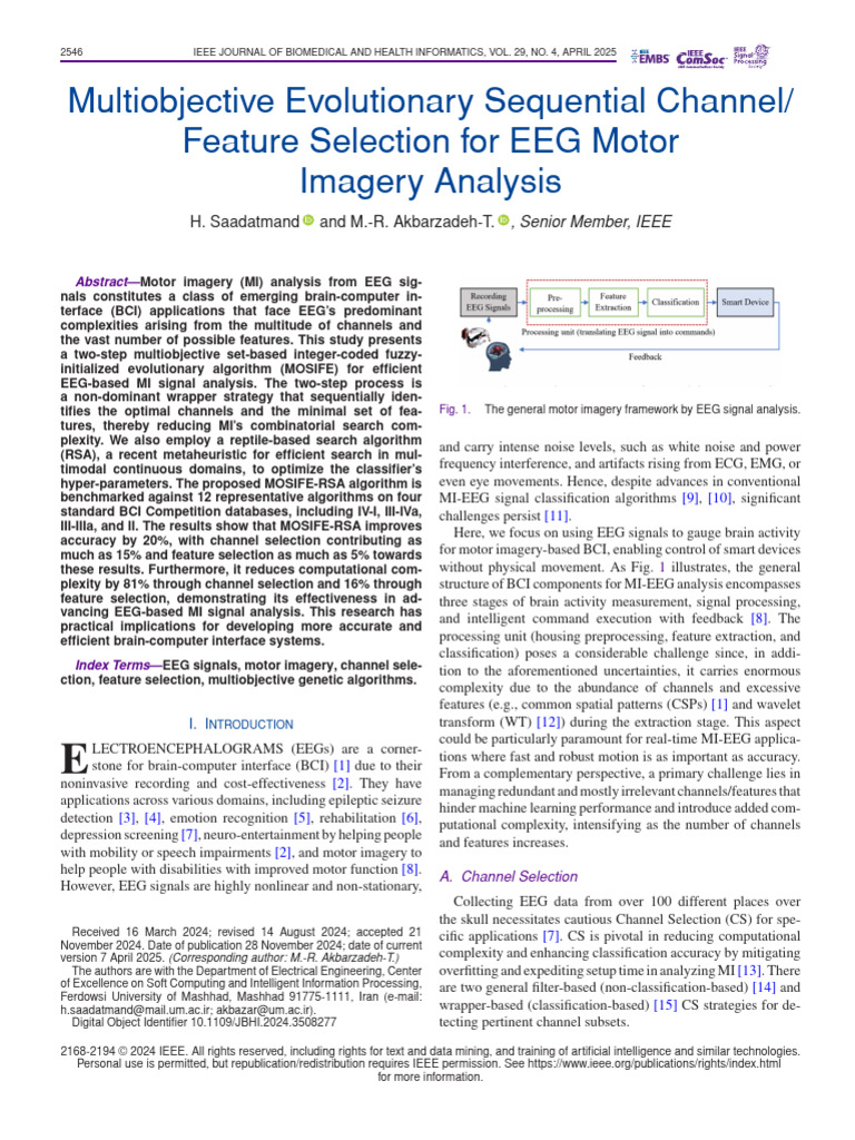 Multiobjective Evolutionary Sequential Channel - Feature Selection For ...