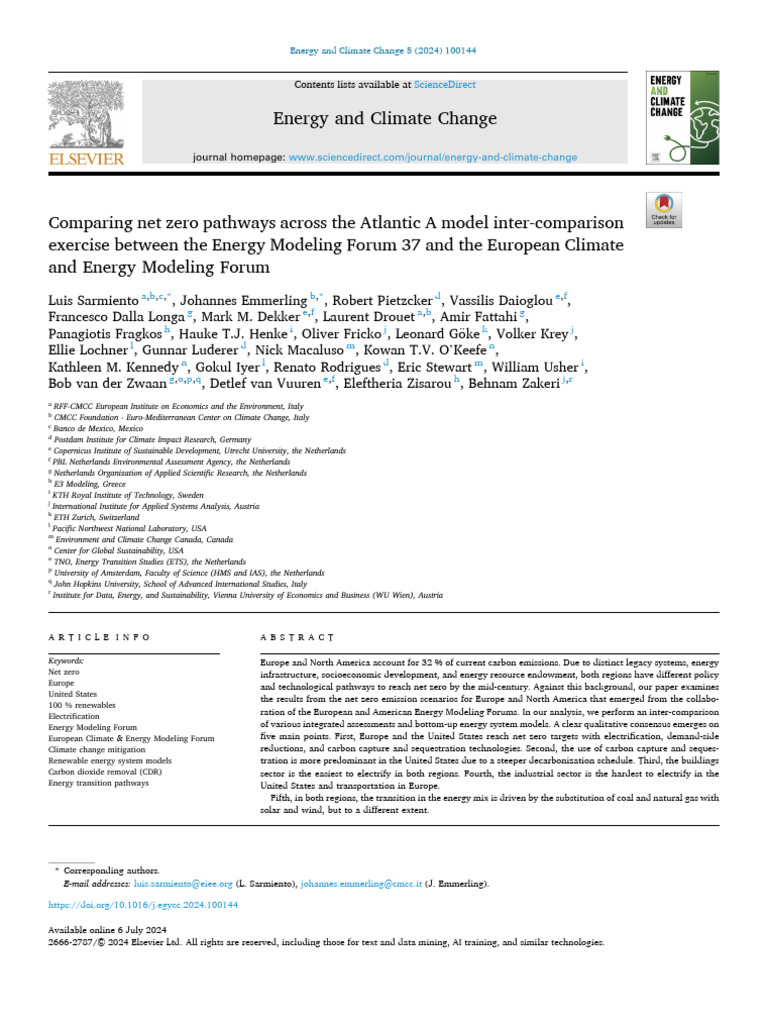 Comparing Net Zero Pathways Across The | PDF | Climate Change ...