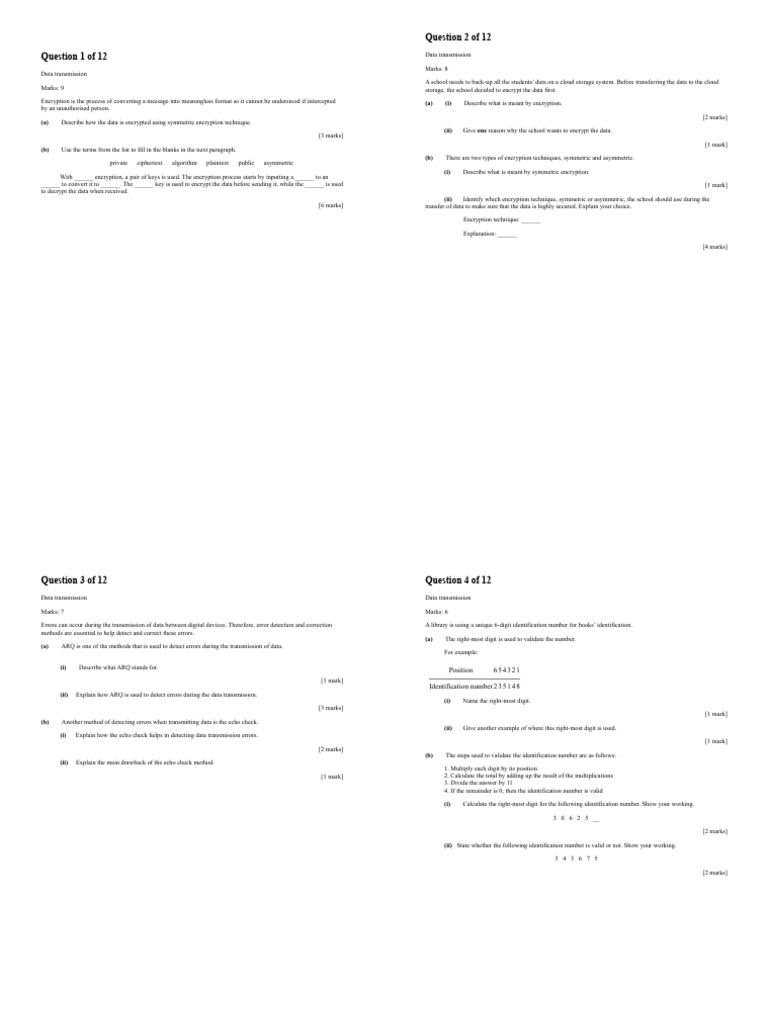 Chapter 2 Kognity Worksheet | PDF | Encryption | Key (Cryptography)