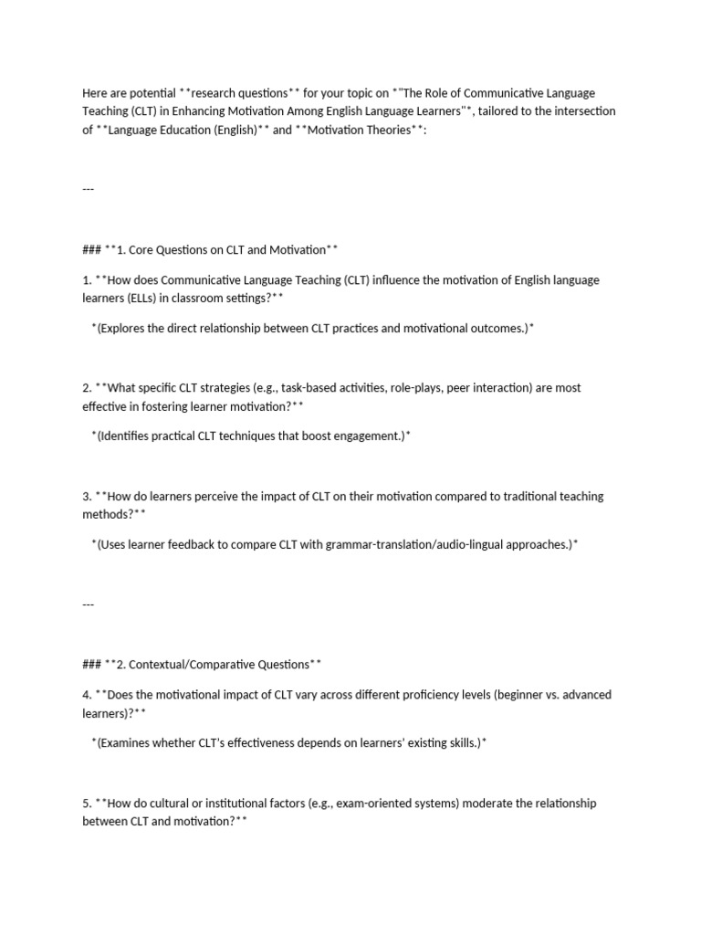 Research Questions | PDF